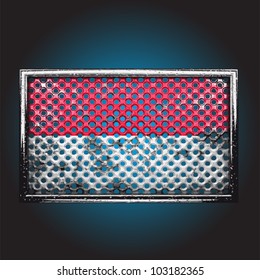 flag on old metal made in vector