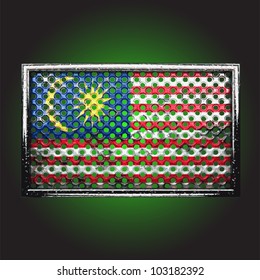flag on old metal made in vector