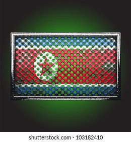 flag on old metal made in vector