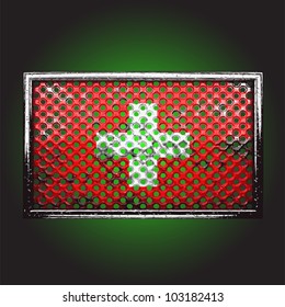 flag on old metal made in vector