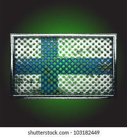 flag on old metal made in vector