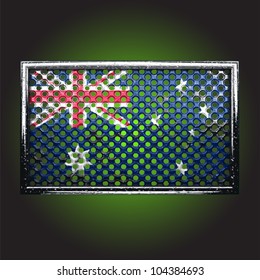 flag on old metal made in vector