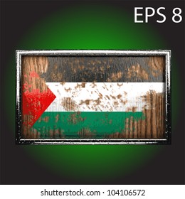flag on old wood made in vector