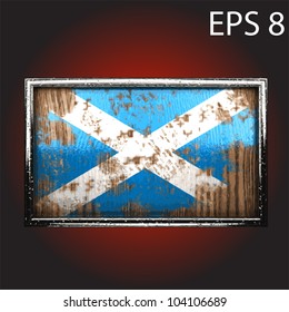 flag on old wood made in vector