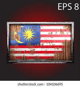 flag on old wood made in vector