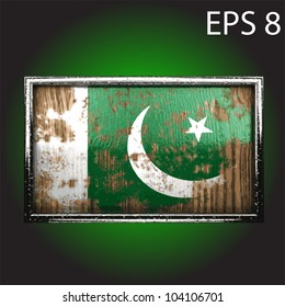 flag on old wood made in vector
