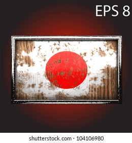 flag on old wood made in vector