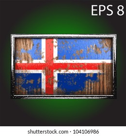 flag on old wood made in vector