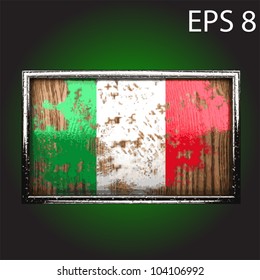 flag on old wood made in vector