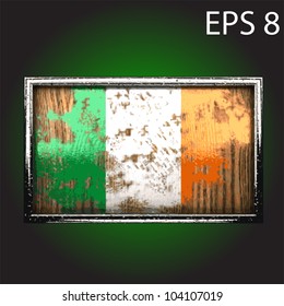 flag on old wood made in vector