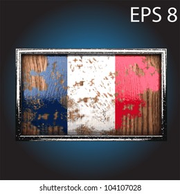 flag on old wood made in vector