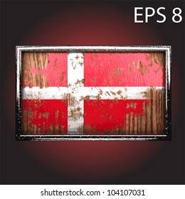 flag on old wood made in vector