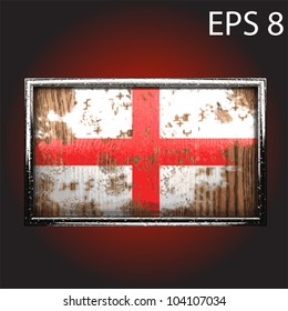 flag on old wood made in vector