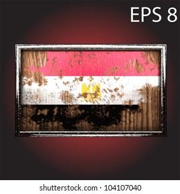 flag on old wood made in vector