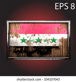 flag on old wood made in vector