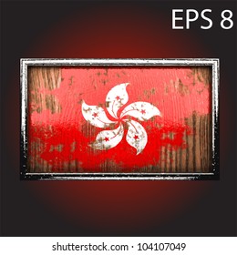 flag on old wood made in vector