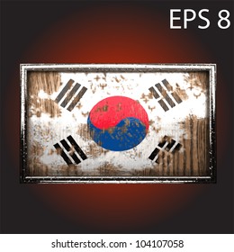 flag on old wood made in vector
