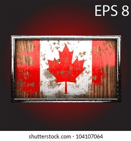 flag on old wood made in vector