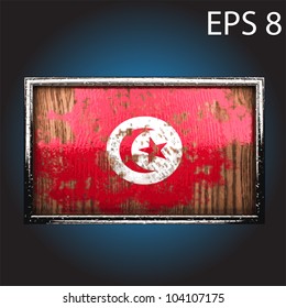 flag on old wood made in vector