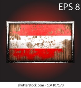 flag on old wood made in vector