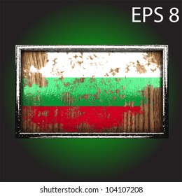 flag on old wood made in vector