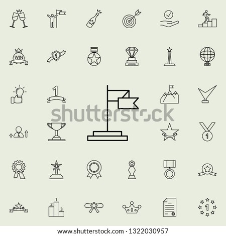 flag on the peak icon. Succes and awards icons universal set for web and mobile