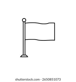 Ícone de sinalizador em um contorno de polo. Banner simples ou símbolo de marcador de local.