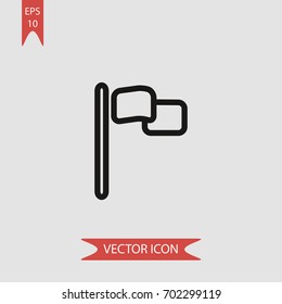 Flag on a pole vector icon illustration symbol