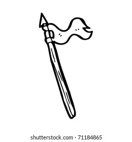 flag on spear cartoon