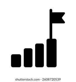 A flag on steps, representing progress and business growth