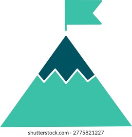 Flag on top of high mountain