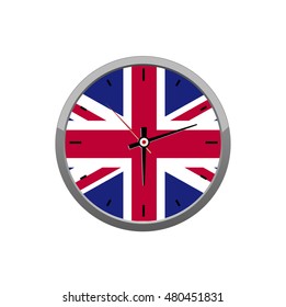 flag on wall clock