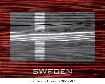 Flag of on wooden background