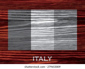 Flag of on wooden background