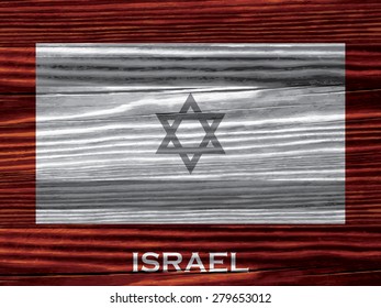 Flag of on wooden background