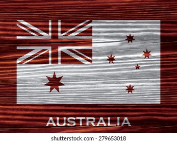 Flag of on wooden background