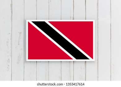 Flag on wooden background vector illustration. 