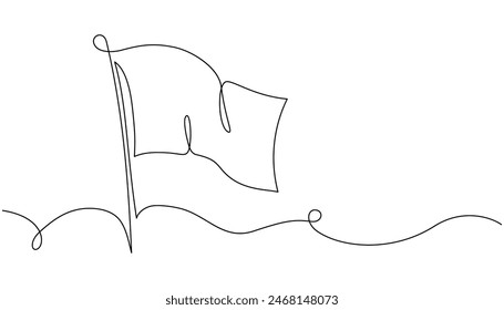 Marca un dibujo abstracto de línea. Ilustración vectorial minimalista de estilo de arte de una sola línea en blanco y negro.