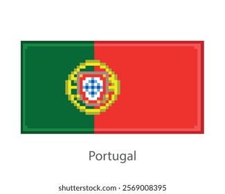 Flag one of the worlds country in pixel art or mosaic style.
