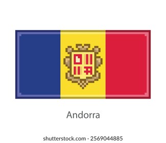 Flag one of the worlds country in pixel art or mosaic style.