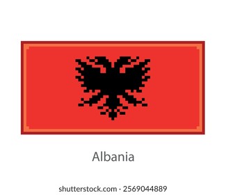 Flag one of the worlds country in pixel art or mosaic style.