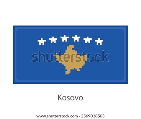 Flag one of the worlds country in pixel art or mosaic style.