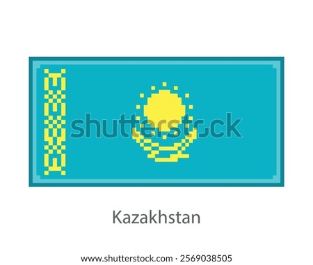 Flag one of the worlds country in pixel art or mosaic style.