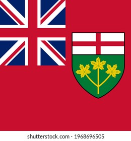 flag of ontario, canada. square icon. vector background
