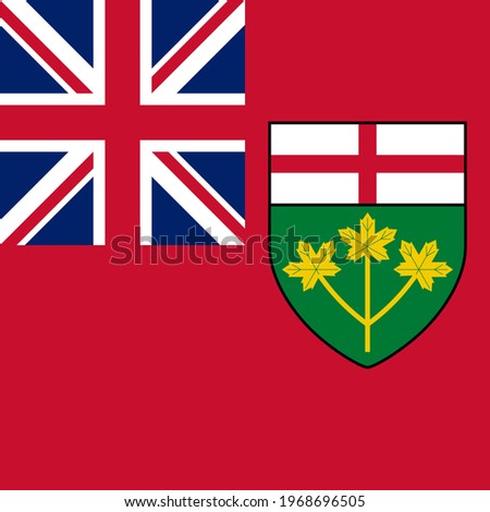 flag of ontario, canada. square icon. vector background