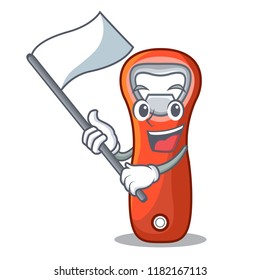 With flag opener bottle cap isolated on mascot