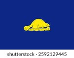 Flag of Oregon with Beaver Emblem