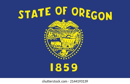 Flag of Oregon. State of Oregon USA. United States. United States of America US.
