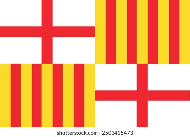 Die Flagge der spanischen Stadt Barcelona