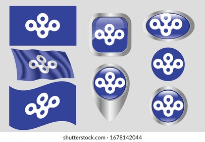 the Flag of Osaka, Japan
